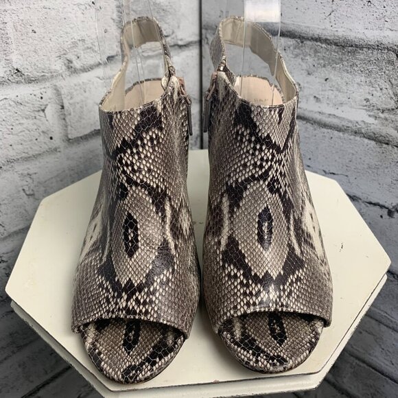 Cole Haan Snakeskin Open Toe Sling Back Stiletto Mule Pump - Picture 2 of 12